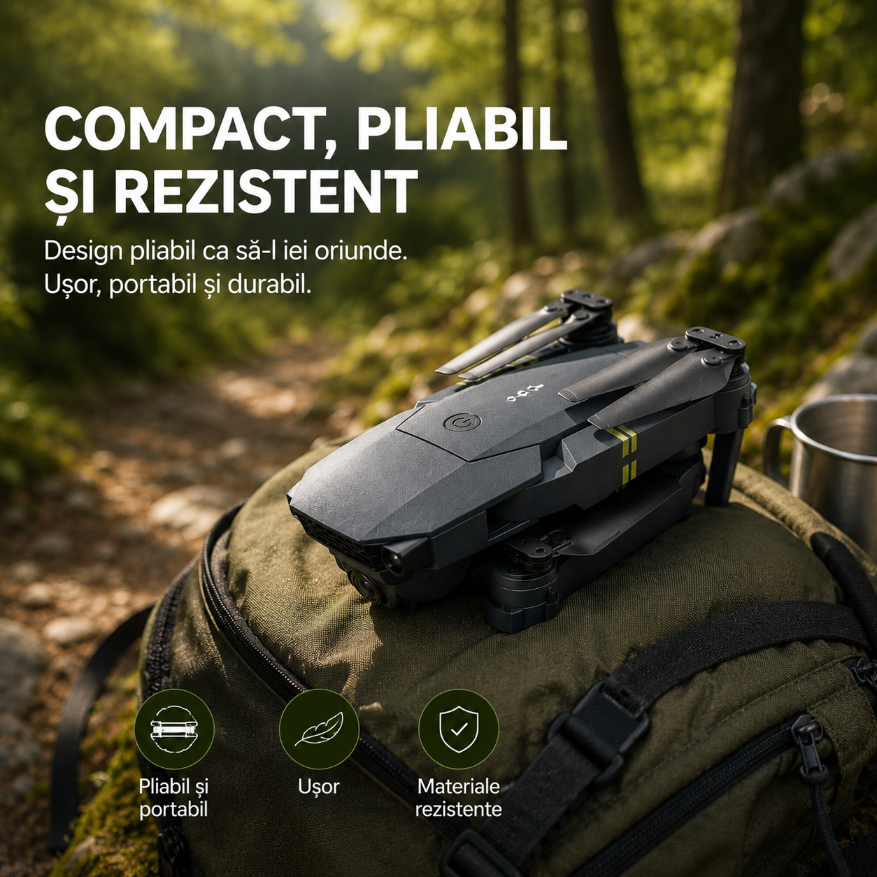 SKYCAM PRO™ | Dronă 4K cu cameră dublă, decolare automată și transmisie live pe telefon. (Doar azi: geantă rigidă + 3 baterii GRATIS)